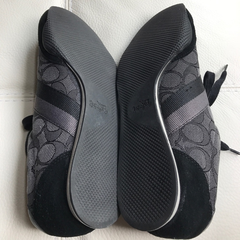 COACH Women's Black Signature Mesh Lace-Up Sneakers - Picture 4 of 5